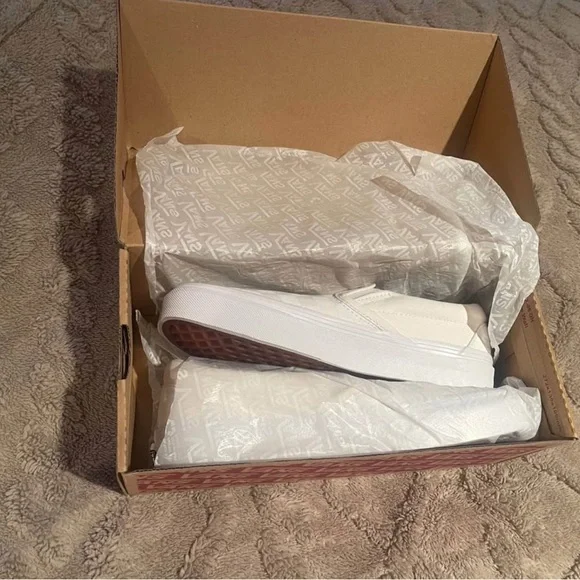 Vans Classic White Canvas Slip-Ons - Picture 4 of 5